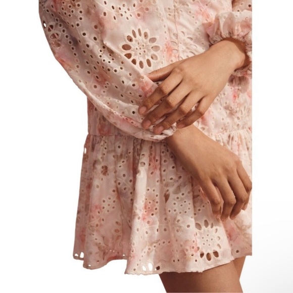 NWT! Bardot Hendry Long-Sleeve Floral Lace Mini Dress - Multiple 🪐 - Picture 7 of 13